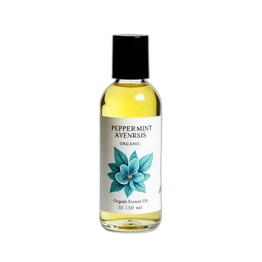 bottle, peppermint, essential, oil, label, reads, avenrisis, organic transparent PNG cut-out