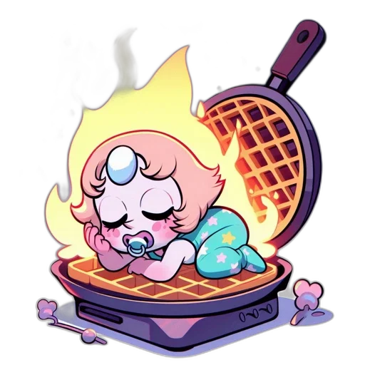food, pixel art, vaporwave, concept art, fire, pastel, cartoon, character transparent PNG cut-out