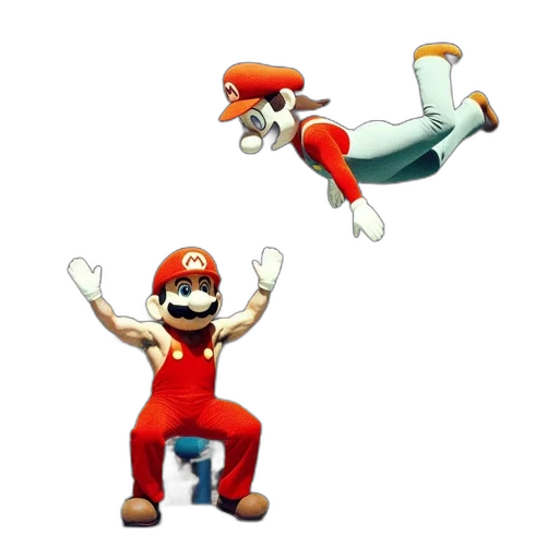 animal, concept art, 3d render, pixel art, two, large, animatronic, mario transparent PNG cut-out