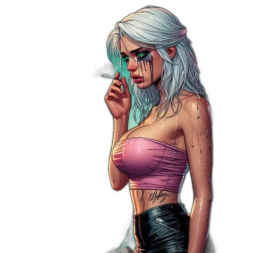 comic book art, fantasy art, concept art, cyberpunk, pastel, colorful, blue, neon transparent PNG cut-out