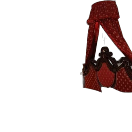 shoes, jewelry, crown, dress, 3d render, red, bedroom, canopy transparent PNG cut-out