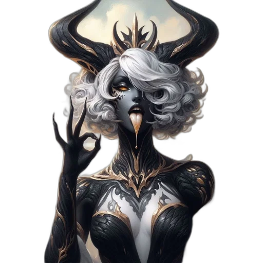 mask, crown, creature, dress, fantasy art, concept art, comic book art, watercolor transparent PNG cut-out