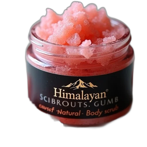 close-up, image, jar, himalayan, scrub, black, label, featuring transparent PNG cut-out