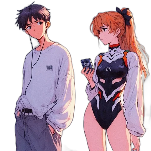 jacket, dress, robot, weapon, anime, cyberpunk, vaporwave, concept art transparent PNG cut-out