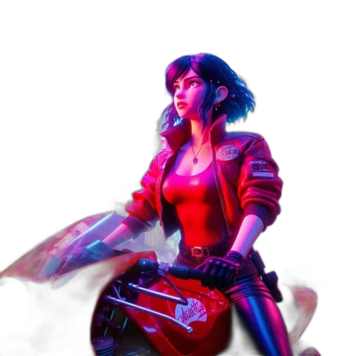 jacket, weapon, staff, sword, concept art, fantasy art, cyberpunk, 3d render transparent PNG cut-out