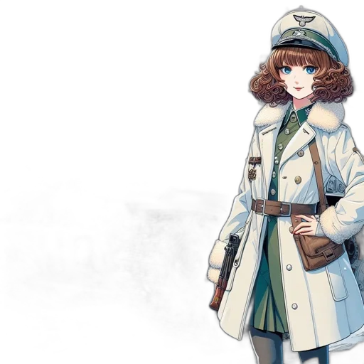 staff, jacket, hat, weapon, concept art, anime, fantasy art, watercolor transparent PNG cut-out