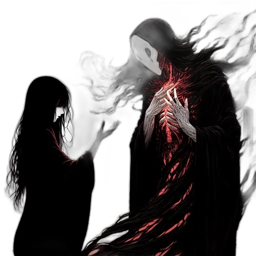 mask, creature, dress, dragon, concept art, fantasy art, comic book art, pixel art transparent PNG cut-out