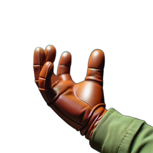jacket, weapon, staff, shoes, 3d render, concept art, photorealistic, earth tones transparent PNG cut-out