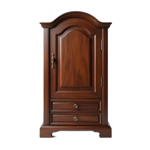 furniture, dress, face, staff, 3d render, photorealistic, wooden, cabinet transparent PNG cut-out