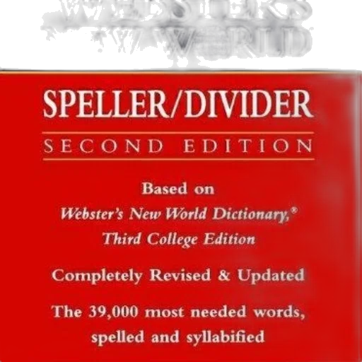 book, cover, webster, new, world, speller, divider, second transparent PNG cut-out