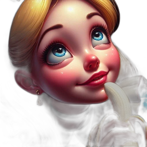 face, photorealistic, 3d render, oil painting, concept art, animated, female, character transparent PNG cut-out