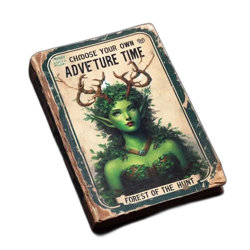 fantasy art, concept art, vintage-style, fantasy, novel, cover, featuring, green-skinned transparent PNG cut-out