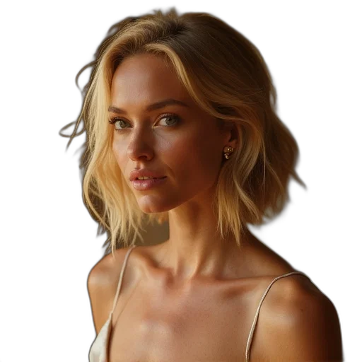 hair, face, jewelry, dress transparent PNG cut-out