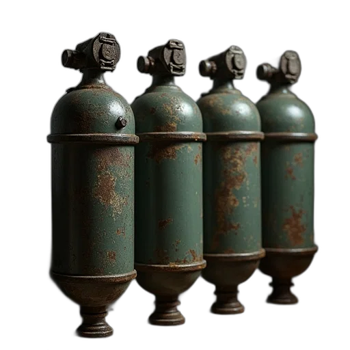 bottle, furniture, 3d render, photorealistic, green, set, gas, chambers transparent PNG cut-out