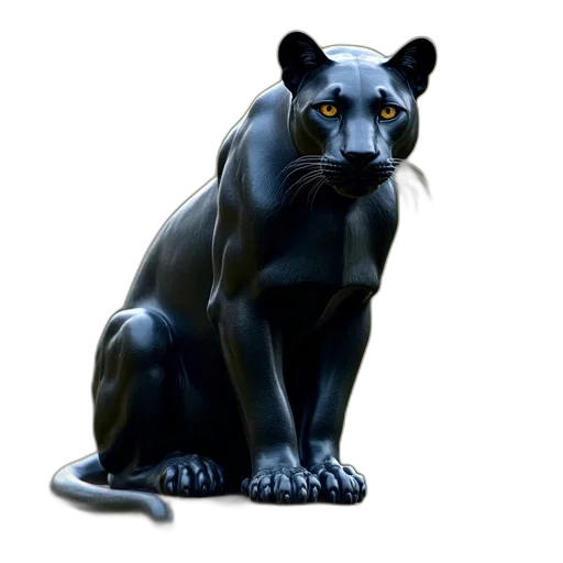 animal, 3d render, concept art, photorealistic, fantasy art, person, black, panther transparent PNG cut-out