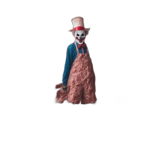 mask, creature, hat, dress, 3d render, concept art, clown, red transparent PNG cut-out