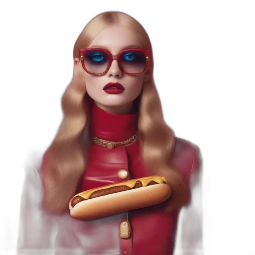 food, face, concept art, 3d render, fantasy art, photorealistic, red, woman transparent PNG cut-out