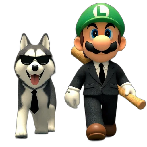 animal, 3d render, concept art, pixel art, cartoon, monochrome, two, animated transparent PNG cut-out