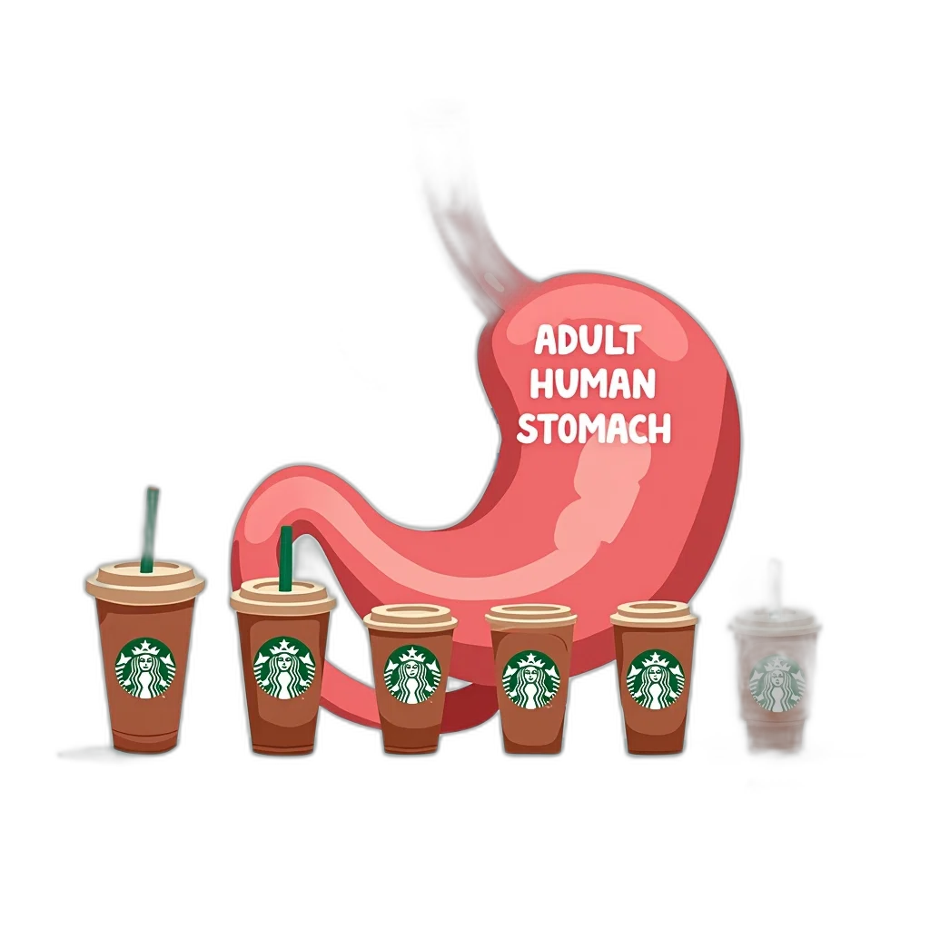 staff, food, 3d render, concept art, humorous, advertisement, starbucks, iced transparent PNG cut-out