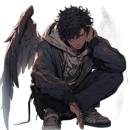 jacket, staff, dragon, weapon, concept art, pixel art, anime, fantasy art transparent PNG cut-out