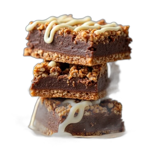 food, stack, double, chocolate, granola, bars, white transparent PNG cut-out