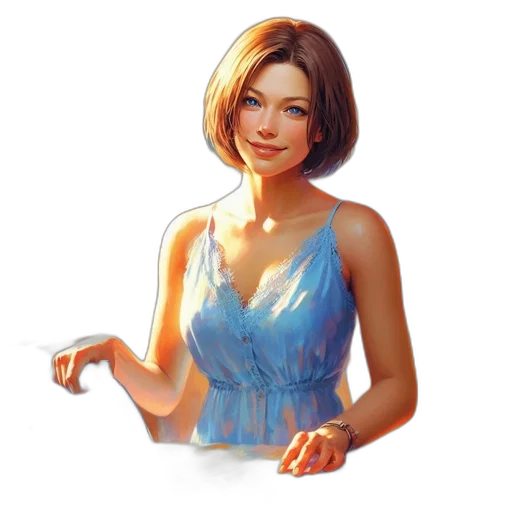 dress, jewelry, face, staff, photorealistic, oil painting, pixel art, fantasy art transparent PNG cut-out