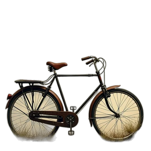 photorealistic, 3d render, old, bicycle transparent PNG cut-out