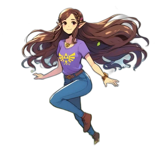 staff, hair, dress, jacket, pixel art, anime, cartoon, concept art transparent PNG cut-out