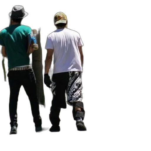 jacket, staff, hat, 3d render, concept art, green, group, skateboarders transparent PNG cut-out