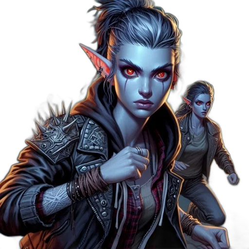 fantasy art, concept art, comic book art, cyberpunk transparent PNG cut-out