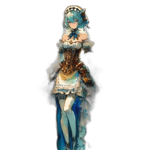 staff, dress, crown, jewelry, concept art, fantasy art, pixel art, anime transparent PNG cut-out