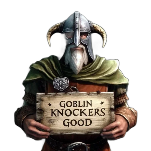 fantasy art, goblin, medieval, attire, stands, front, mountainous, backdrop transparent PNG cut-out