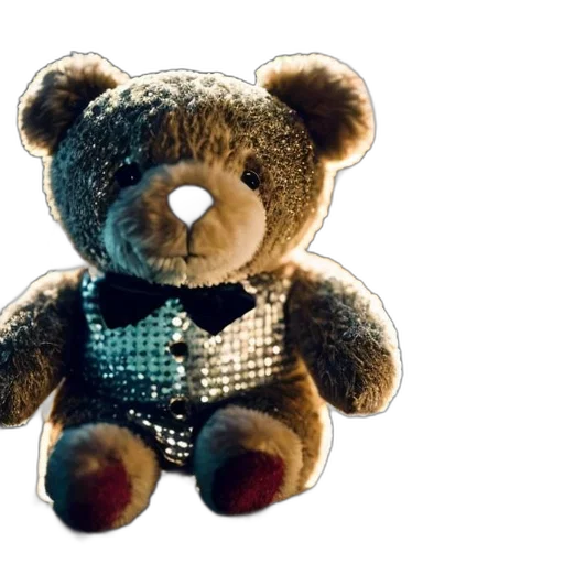 jewelry, 3d render, bedazzled, teddy, bear, sits, among, dreamy transparent PNG cut-out