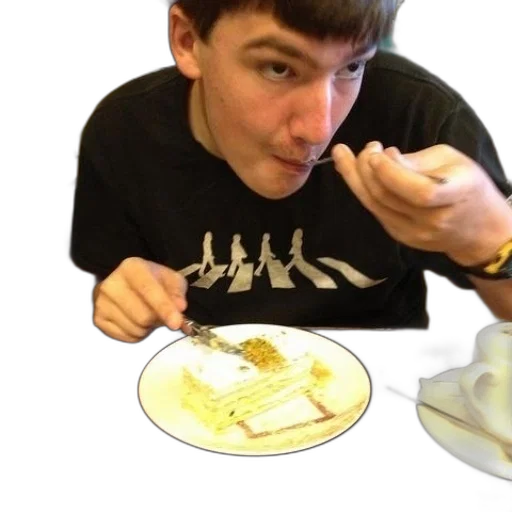 food, creature, man, black, t-shirt, beatles, abbey, road transparent PNG cut-out