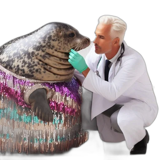 animal, creature, food, jacket, vaporwave, underwater, doctor, veterinarian transparent PNG cut-out