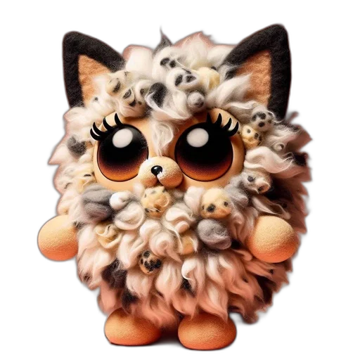 creature, animal, 3d render, pixel art, fantasy art, concept art, plush, toy transparent PNG cut-out