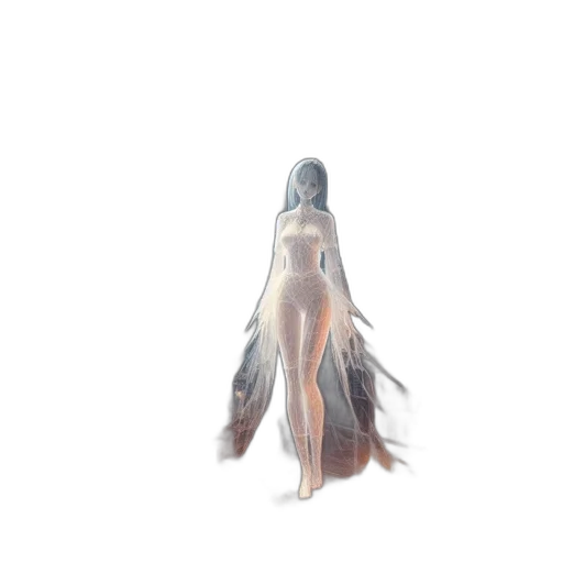 dress, creature, hair, robot, concept art, fantasy art, watercolor, pixel art transparent PNG cut-out