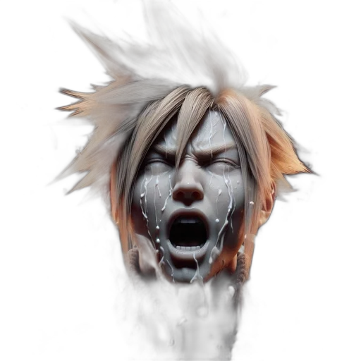 mask, face, creature, hair, concept art, fantasy art, 3d render, photorealistic transparent PNG cut-out