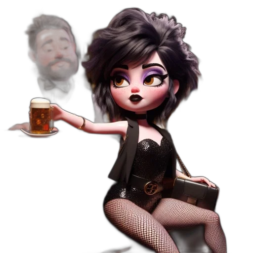 dress, concept art, cartoon, fantasy art, anime, animated, bar, scene transparent PNG cut-out