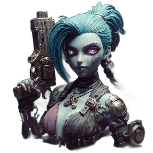 robot, staff, weapon, face, concept art, cyberpunk, fantasy art, comic book art transparent PNG cut-out