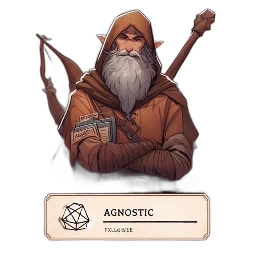 staff, creature, fantasy art, concept art, pixel art, earth tones, elderly, figure transparent PNG cut-out