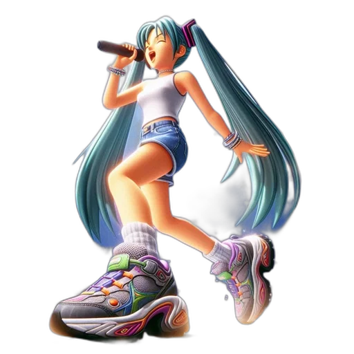 shoes, weapon, vaporwave, concept art, 3d render, anime, pastel, blue transparent PNG cut-out