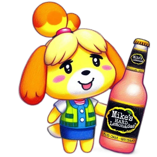 bottle, animal, food, 3d render, pixel art, concept art, vaporwave, cheerful transparent PNG cut-out