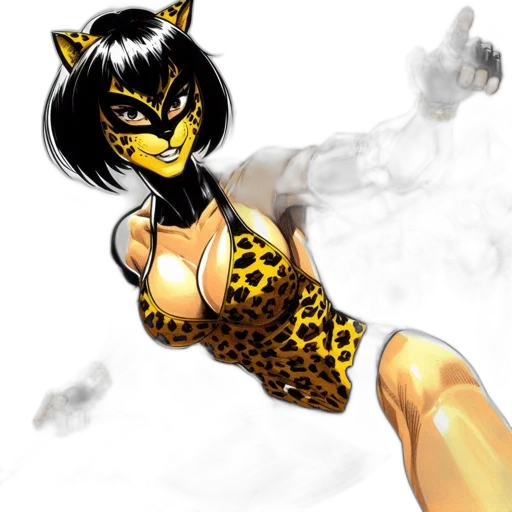 comic book art, fantasy art, concept art, cartoon, fire, golden, female, grappler transparent PNG cut-out