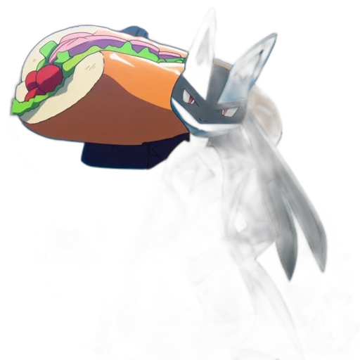 hat, food, weapon, staff, concept art, vaporwave, pixel art, 3d render transparent PNG cut-out