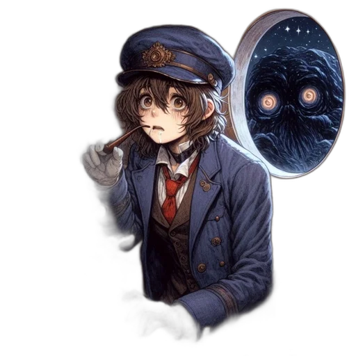 mask, face, creature, hat, concept art, anime, pixel art, comic book art transparent PNG cut-out