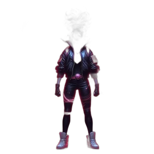 mask, jacket, robot, dragon, concept art, 3d render, pixel art, cyberpunk transparent PNG cut-out
