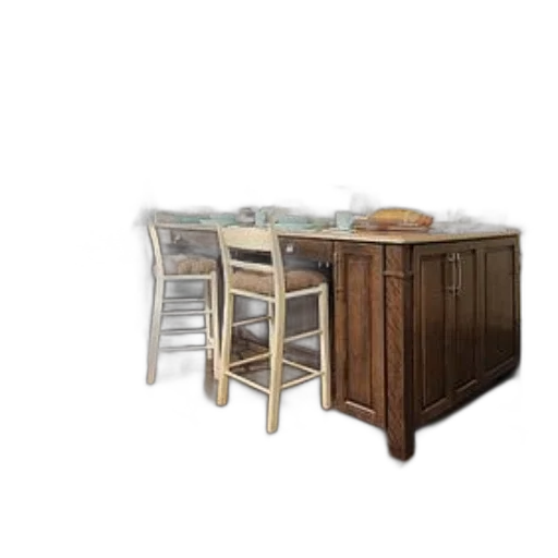 furniture, 3d render, photorealistic, earth tones, cozy, kitchen, hardwood, flooring transparent PNG cut-out