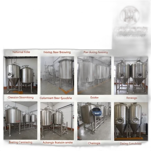 image, collage, various, beer, brewing, equipment, including, large transparent PNG cut-out