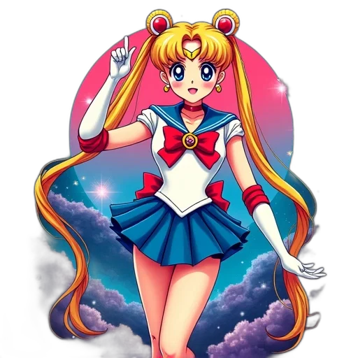 dress, staff, robot, anime, cartoon, pixel art, concept art, outer space transparent PNG cut-out